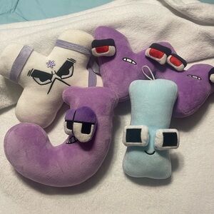Alphabet Plush Toy Set - Purple and Blue